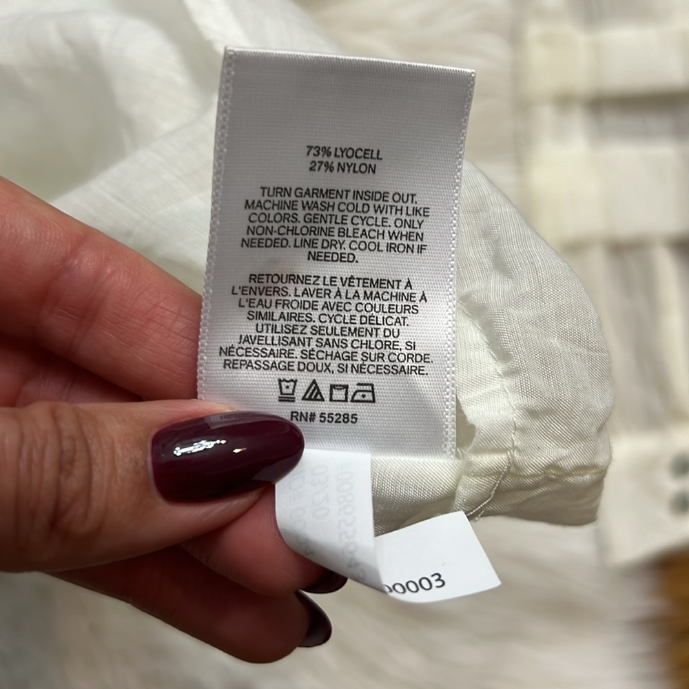 Express Off White Sheet Blouse - image 5